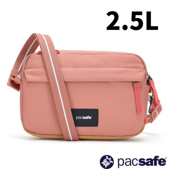 【Pacsafe】 防盜斜背包2.5L.側背包.單肩包.RFID護照包.隨身包/35105340 玫瑰粉✿30E010